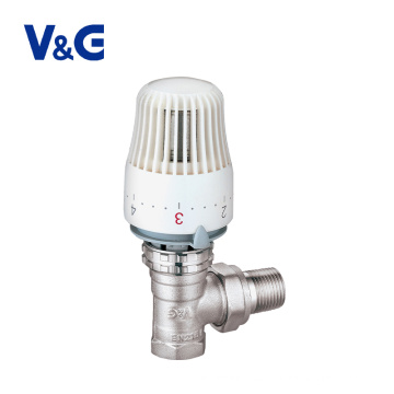 China Supplier 1/2 3/4 Inch Shower Water Brass Angle Radiator Valve with Thermostatic Valve Head